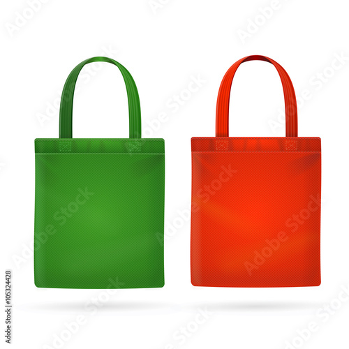 Color Fabric Cloth Bag Tote. Vector
