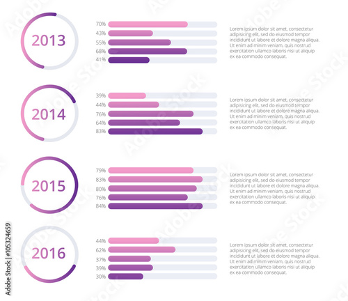 Timeline Infographics template. Colorful vector illustration.