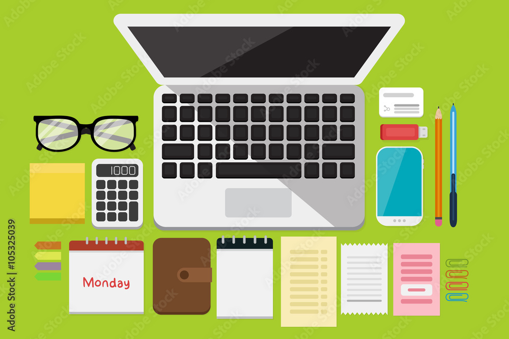 Fototapeta premium Business Flat lay
