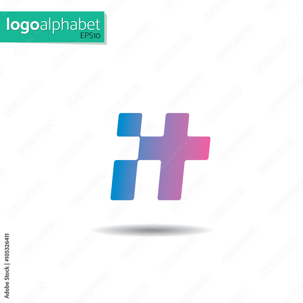 Obraz premium LogoAlphabet, letter H