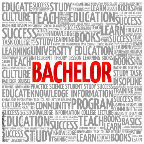 Bachelor word cloud  education concept background