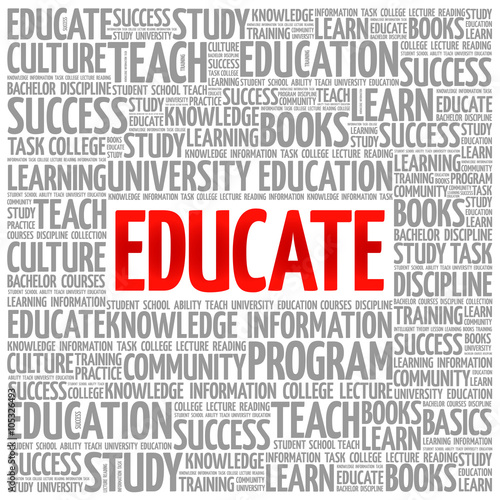 EDUCATE word cloud, education concept background