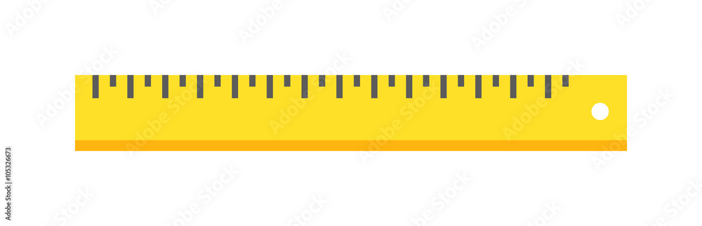 Ruler tool flat icon vector illustration on white background. - obrazy, fototapety, plakaty 