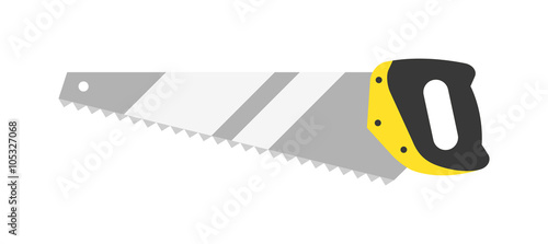 Hand saw tools hand equipment flat vector isolated on white background.
