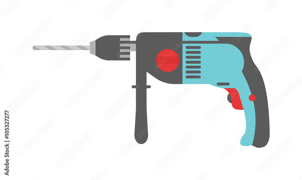 Drill hand tool flat vector electro tools Drill hand tool flat vector electro tools