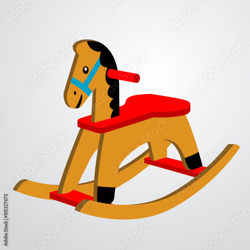 Icono plano caballo de madera sobre fondo degradado #3