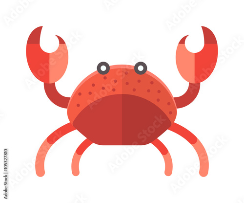 Ocean animal design of cute cartoon crab funny vector illustration