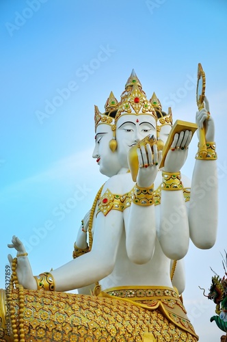 Brahma statue lord of hidu indian culture photo