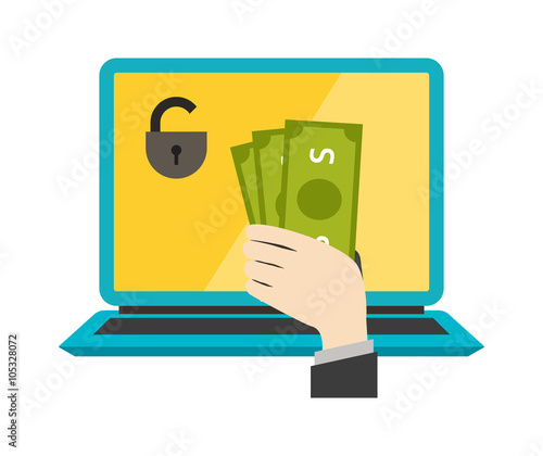 Money safety vector. Internet safety illustration.