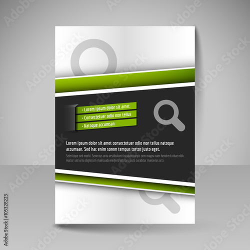 Template of flyer for business brochures, presentations, website