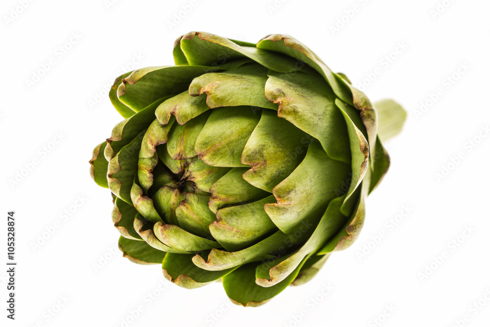 Fototapeta premium Fresh artichoke, isolated on white background.