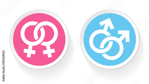 Female & Male Gay Buttons
