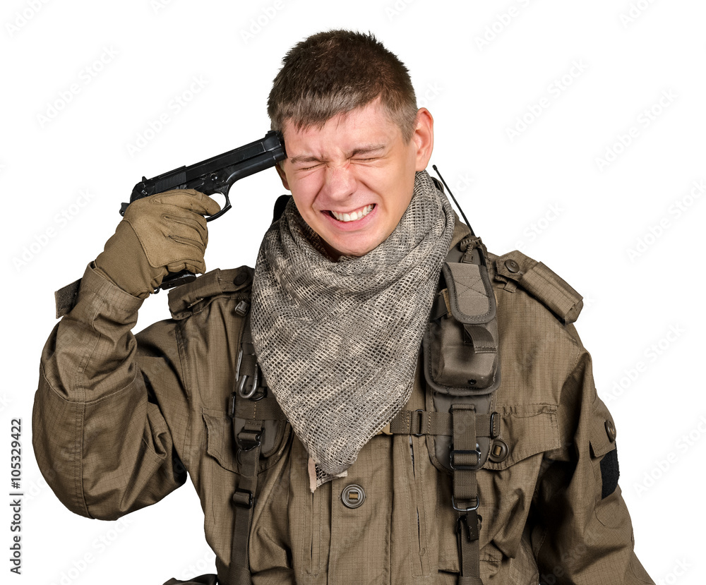 Special forces soldier with rifle isolated on white background Special forces soldier with rifle isolated on white background