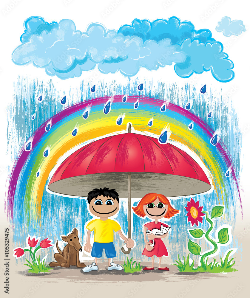 rainy season drawing pictures for kids