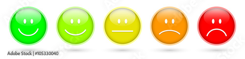 Smileys Smilies Emoticons Buttons Icons Bewertung Rezension Service Vektor Icons Set