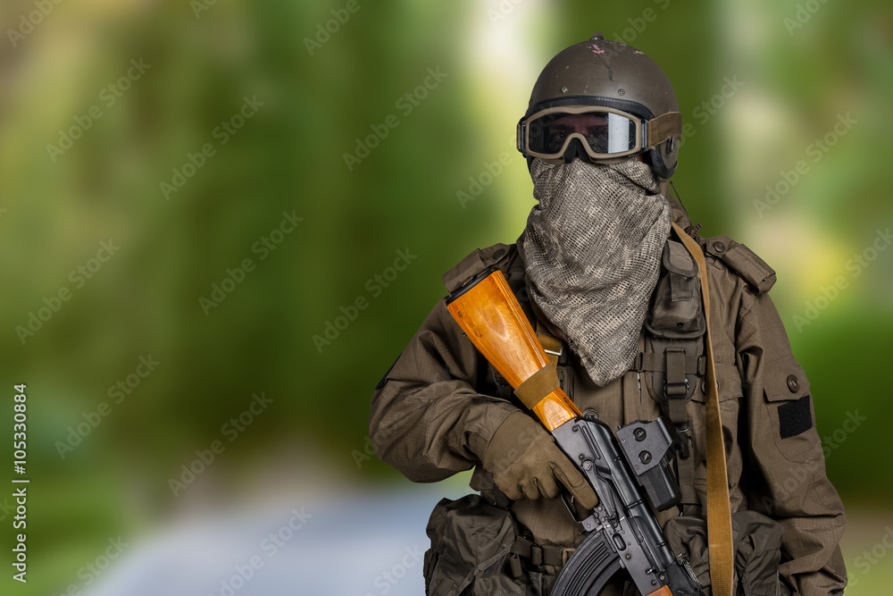 Special forces soldier with rifle Special forces soldier with rifle