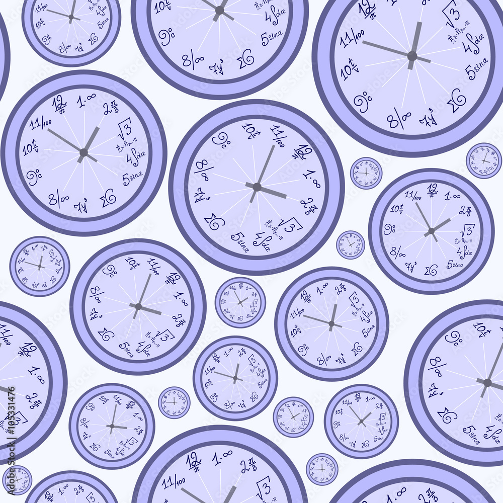 Abstract vector seamless pattern with clock. You can use any color of background Abstract vector seamless pattern with clock. You can use any color of background