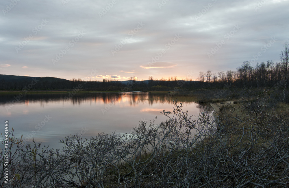 Sunset in Scandinavia / Scandinavia is a historical and cultural-linguistic region in Northern Europe.