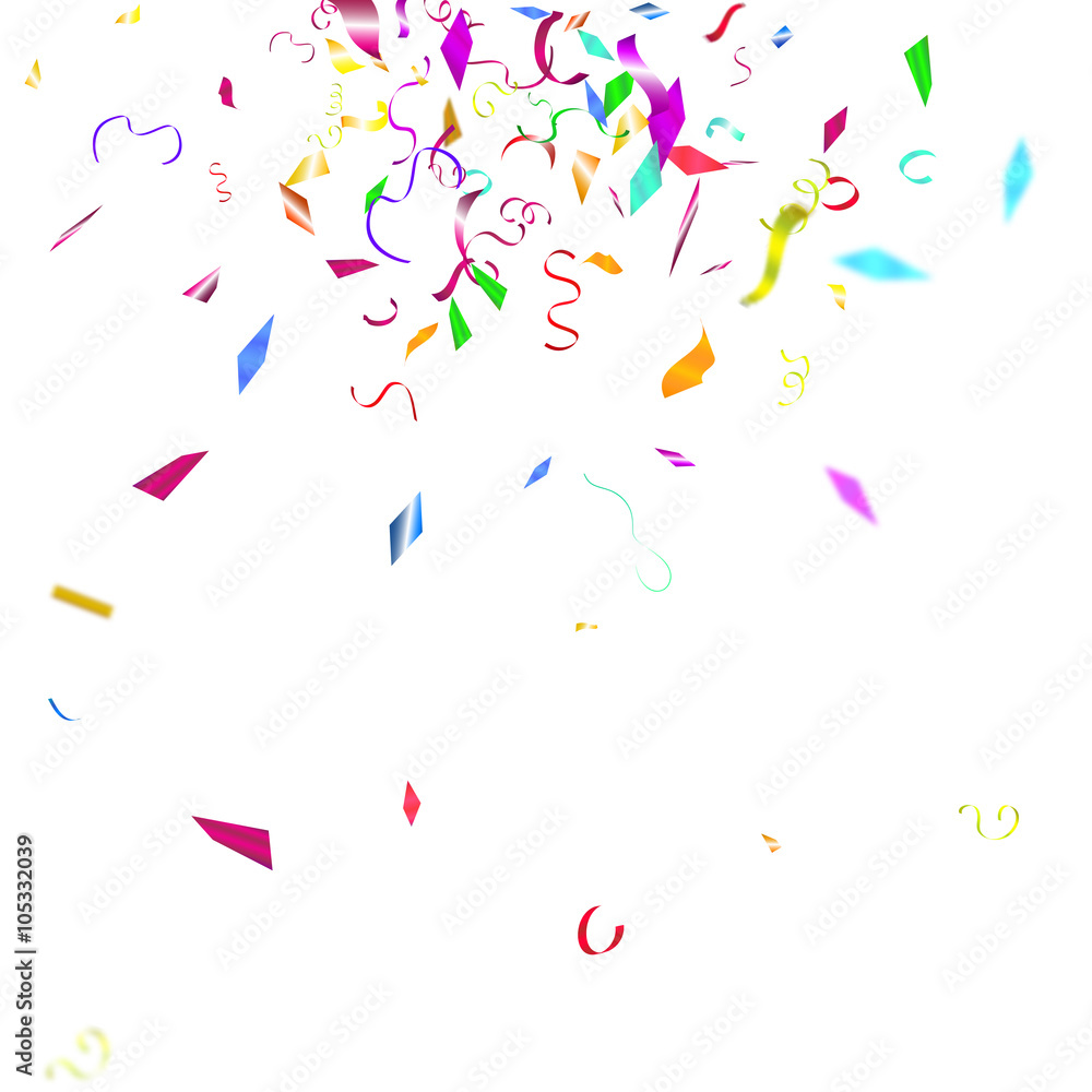 Abstract colorful confetti background. Isolated on the white.