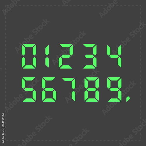 Calculator digital green text. 