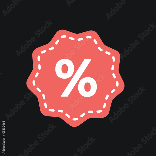 Percent tag icon. 