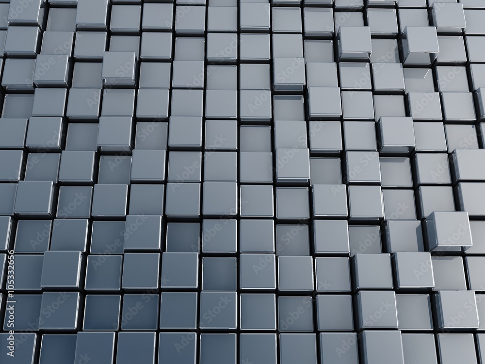 3d illustration of metal cube 3d illustration of metal cube
