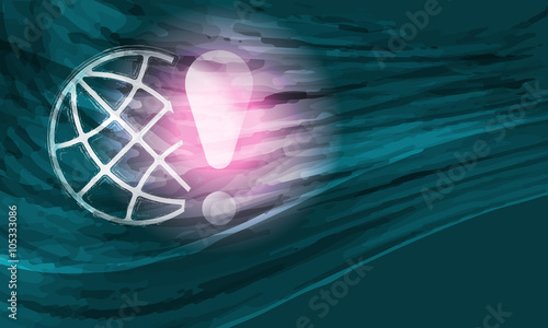 Colored vector background with abstract pattern and globe and ex