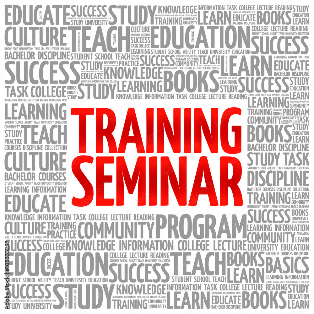 Training Seminar word cloud, education concept background Training Seminar word cloud, education concept background