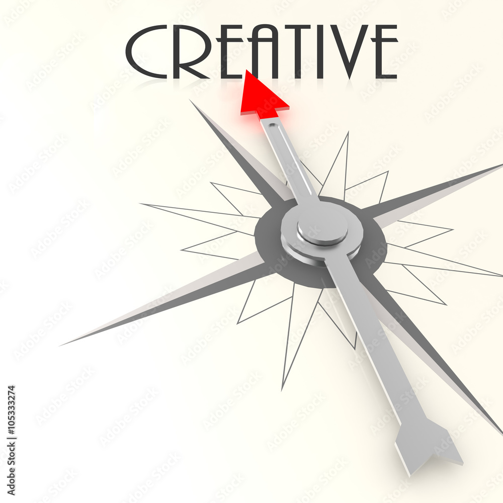 Compass with creative word Compass with creative word