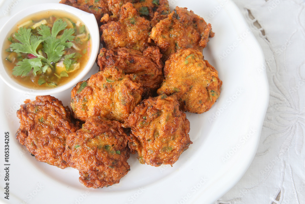 .Thai fish cakes, selective focus, .Thai fish cakes, selective focus,