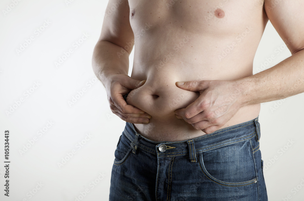 Naklejka premium Belly slimming man