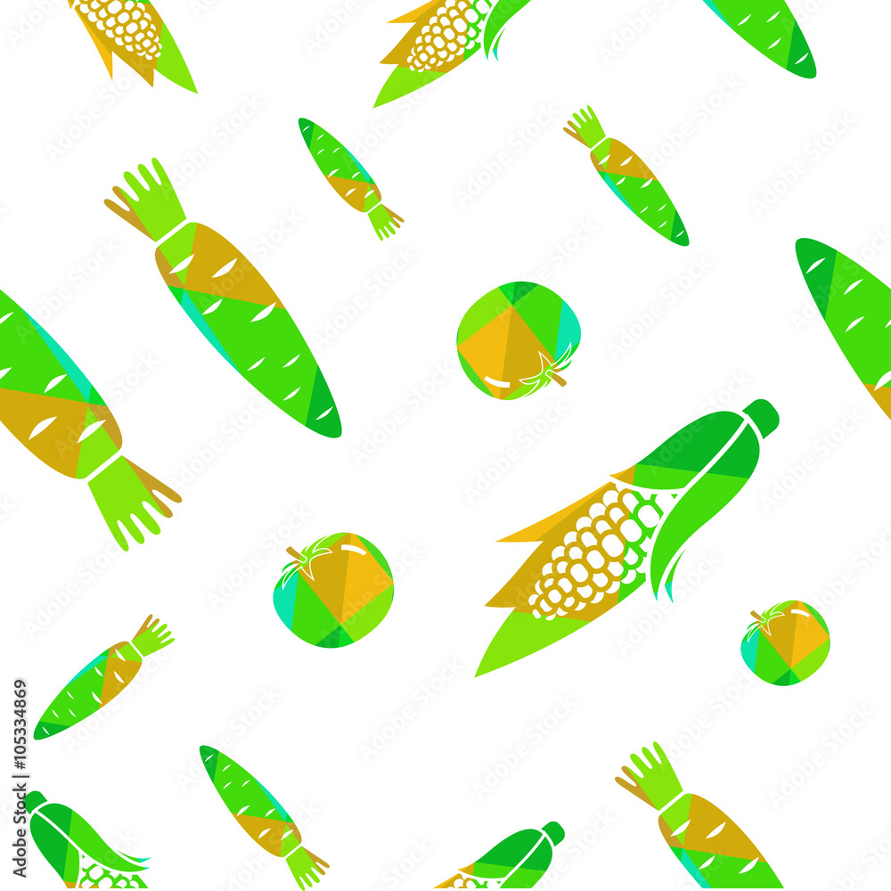 Seamless vector vegetable pattern