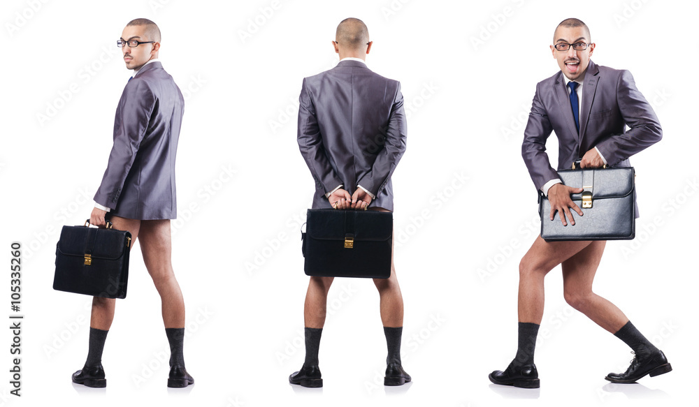 Obraz premium Composite photo of naked businessman on white