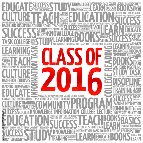 CLASS OF 2016 word cloud, education concept background