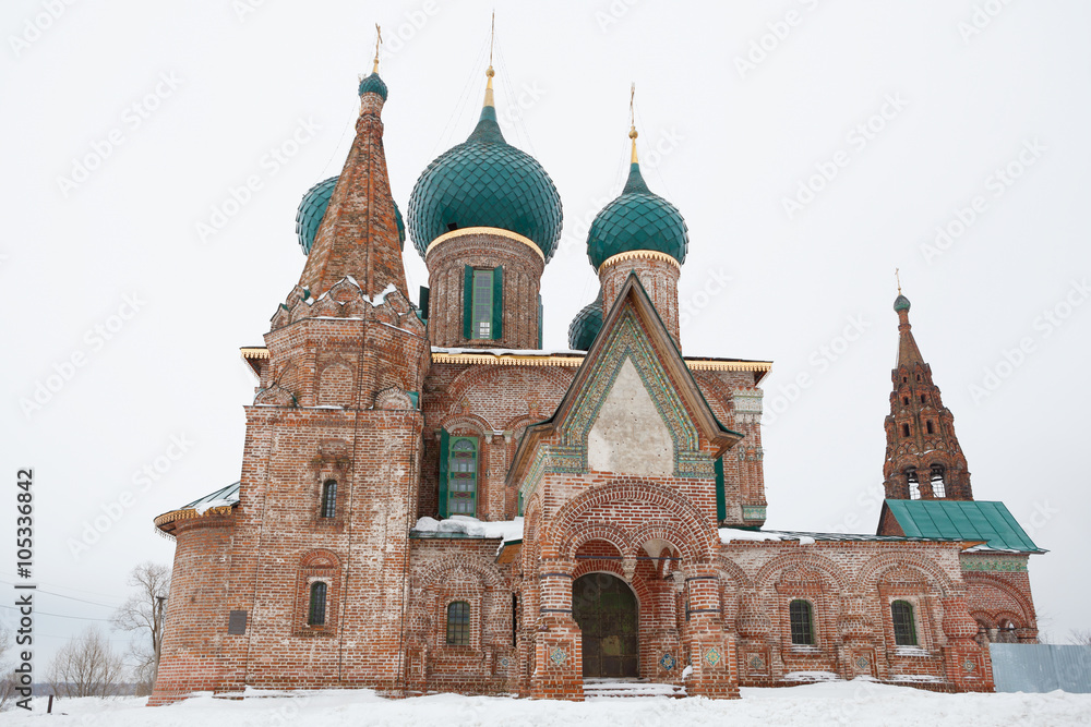The Church Of St. John Chrysostom in winter. Golden Ring of Russia. The Church Of St. John Chrysostom in winter. Golden Ring of Russia.