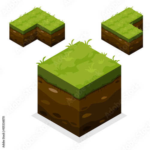  Isometric Landscape Cube land and grass