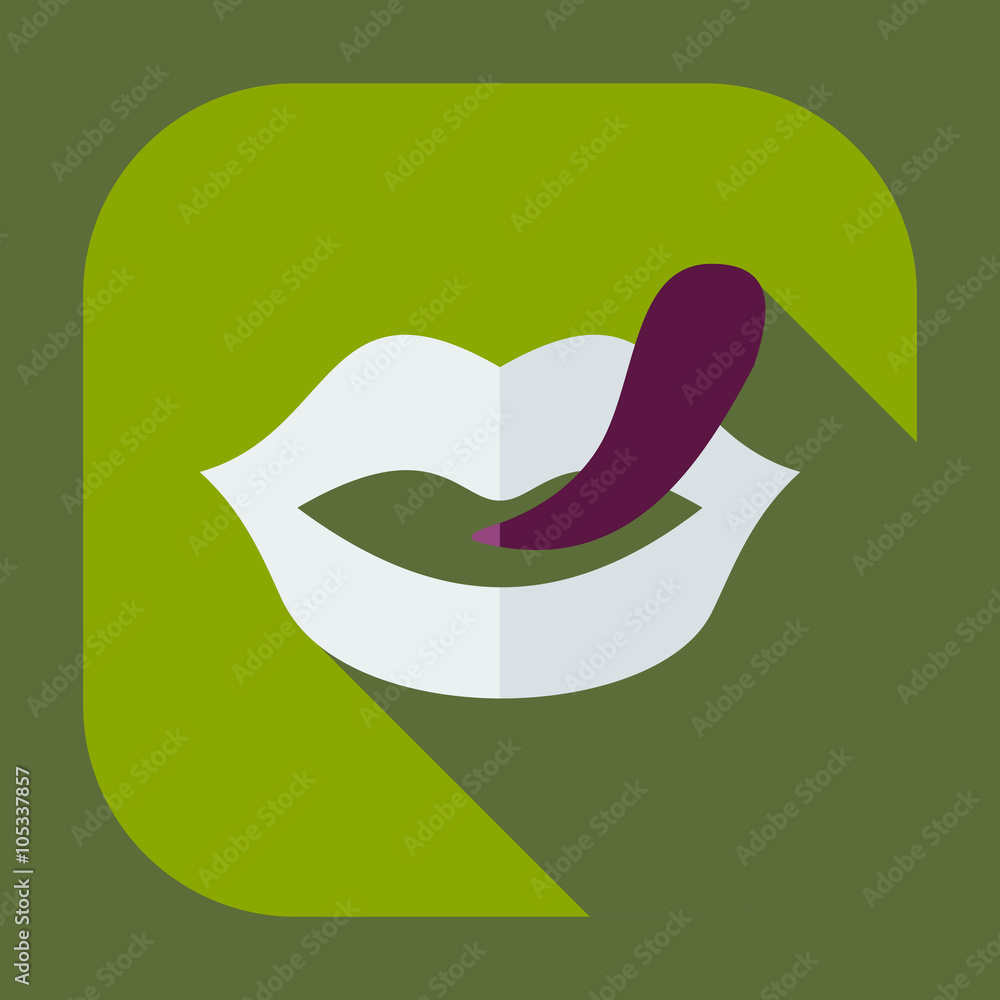 Flat modern design with shadow icons lips Flat modern design with shadow icons lips