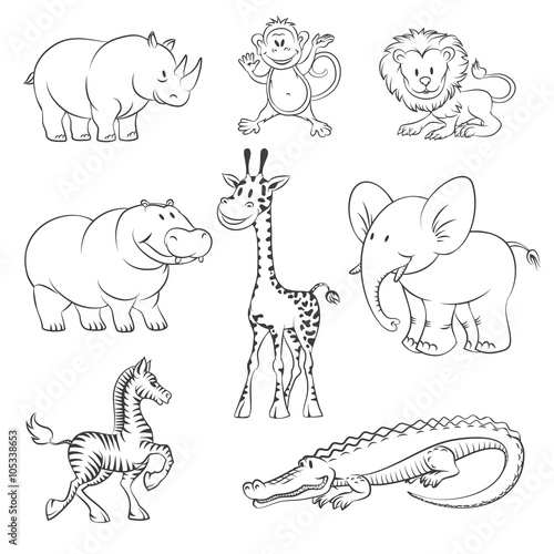 Photography Safari and jungle vector animals