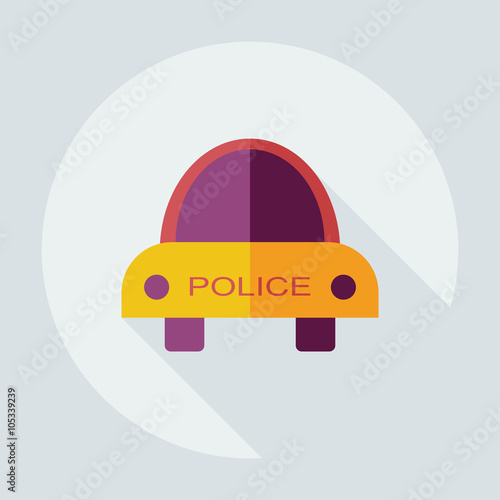 Flat modern design with shadow icons cop car