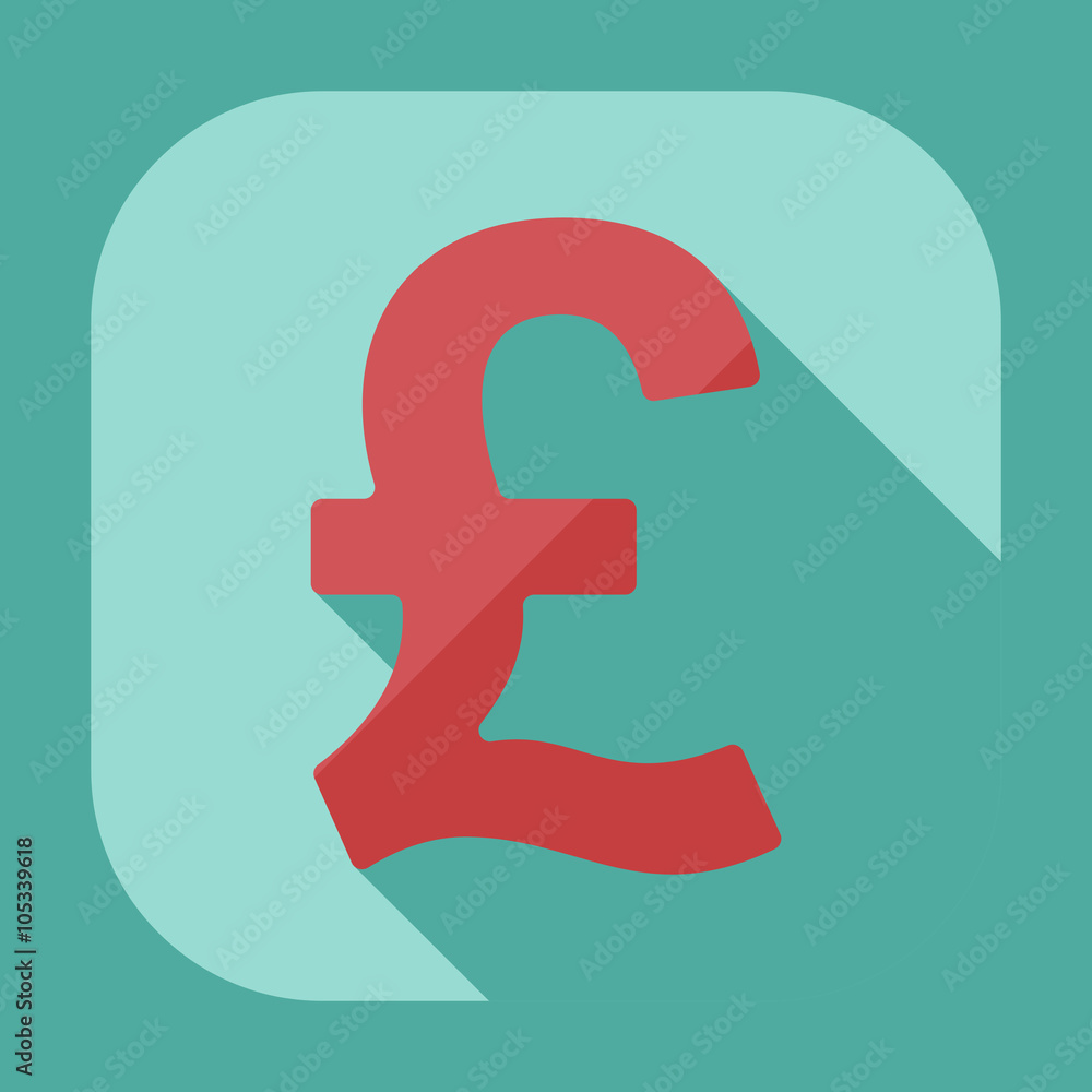 Flat modern design with shadow icons currency unit Flat modern design with shadow icons currency unit