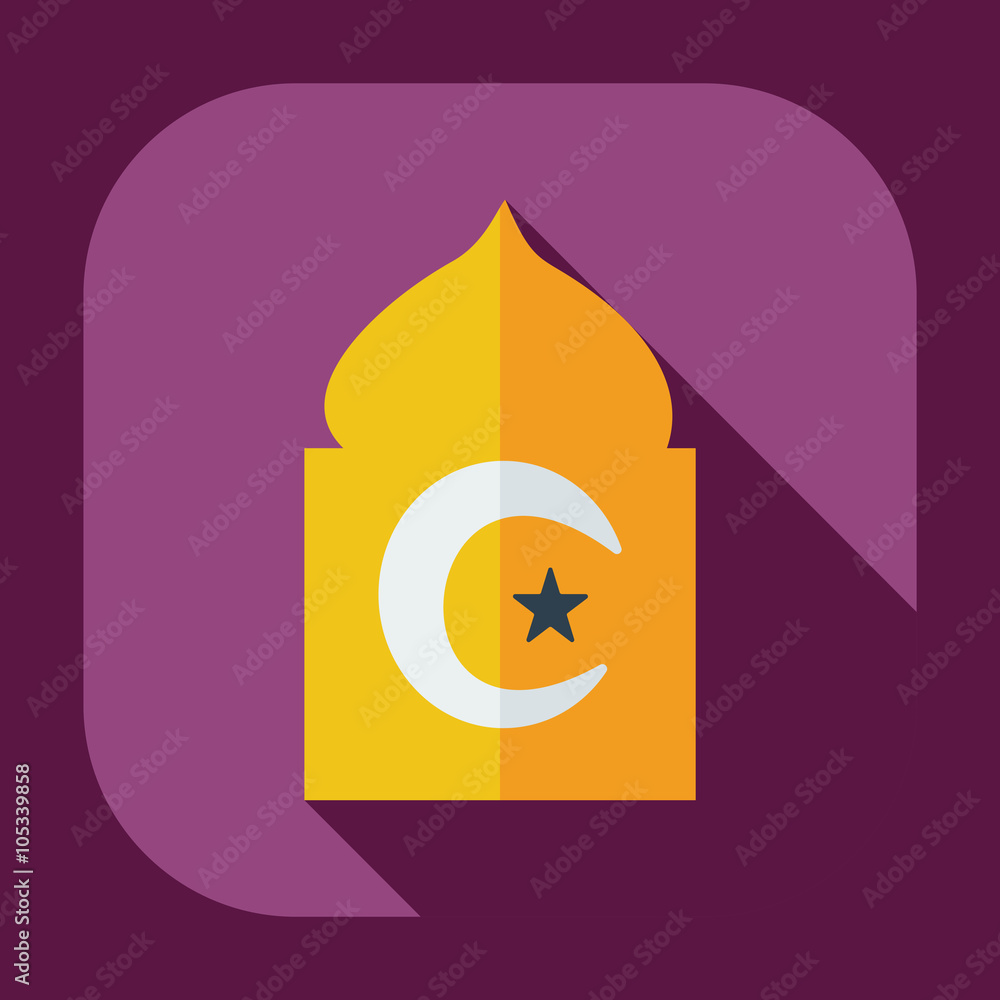 Flat modern design with shadow icons mosque Flat modern design with shadow icons mosque