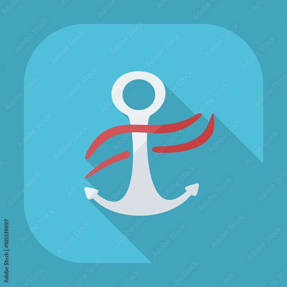 Flat modern design with shadow icons anchor Flat modern design with shadow icons anchor