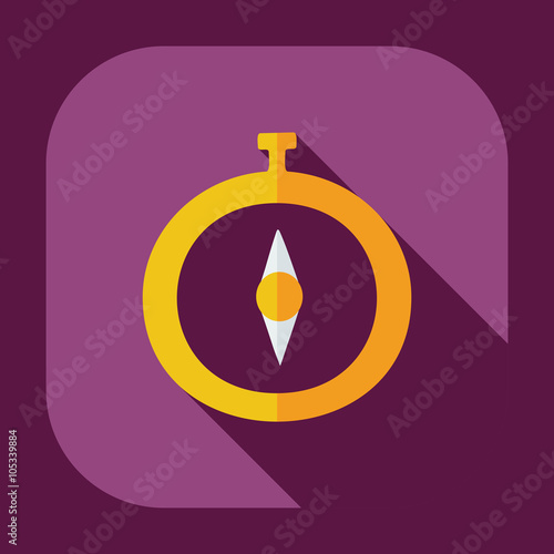 Flat modern design with shadow icons compass