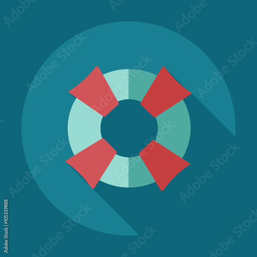 Flat modern design with shadow icons life preserver