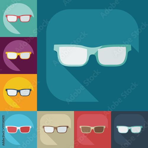 Flat modern design with shadow icon optics