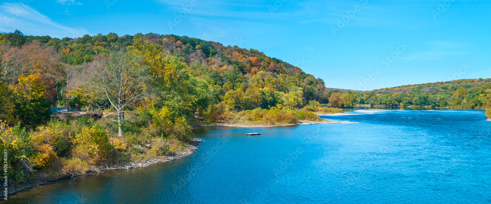 Scenic Delaware River Panorama