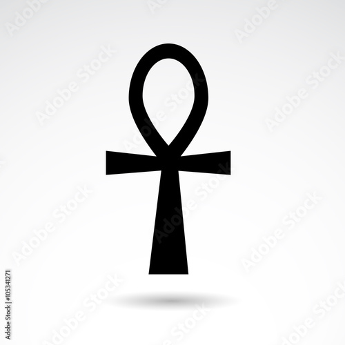 Egyptian cross vector icon.