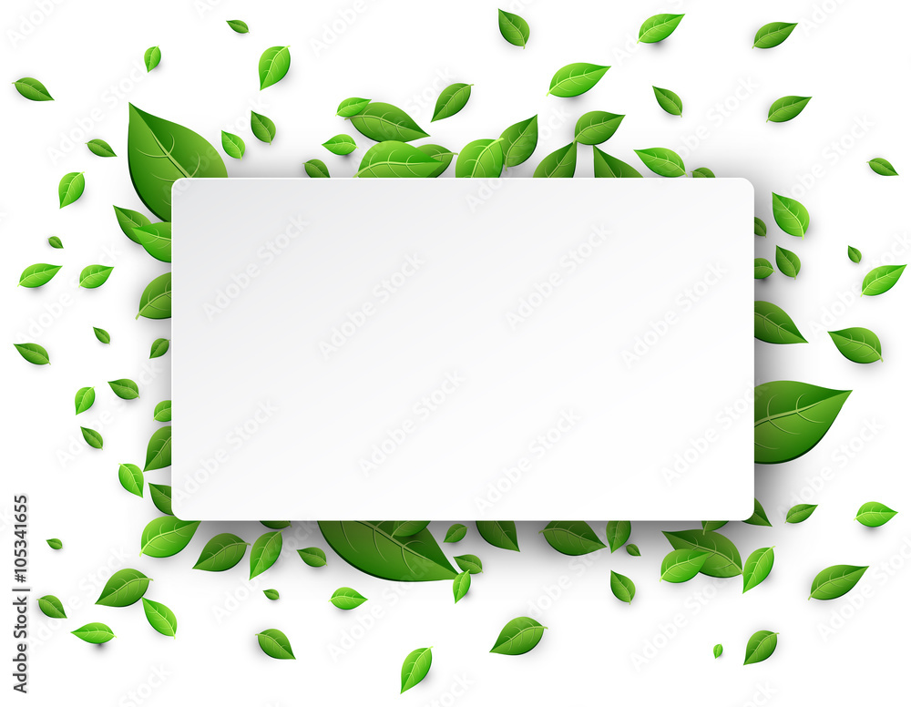 Background with green leaves.