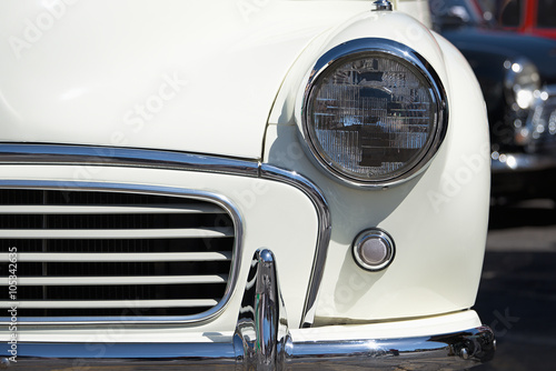 Vintage car,head light close up