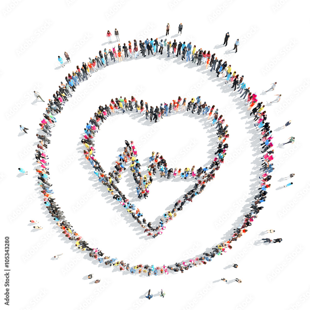 people in the shape of medical cardiogram. people in the shape of medical cardiogram.